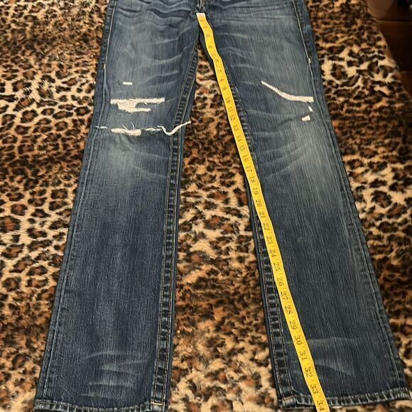 True Religion Billy Blue Factory Distressed Ripped Jeans Festival Rodeo Western - Picture 4 of 15